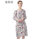 賽斯特女裝新款春秋長(zhǎng)袖連衣裙 A0626 紫花 AM(160/84)