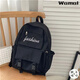 瓦邁（WAMAI）日系原宿暗黑少女學(xué)生書(shū)包韓國ins港風(fēng)復古工裝雙肩包帆布背包男 黑色