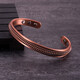 IKUINEN純紅銅紫銅手鐲磁性手鐲麻花手工編織飾品簡(jiǎn)約風(fēng)格男女通用首飾 紅銅色