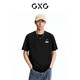 GXG男裝2024年雙色寬松圓領(lǐng)短袖T恤 黑色 175/L