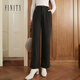 菲妮迪（FINITY）菲妮迪休閑褲冬季新款簡(jiǎn)約高腰直筒氣質(zhì)通勤長(cháng)褲女 深灰色 S
