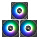 利民（Thermalright）TL-B12-S X3 12CM 性能級風壓扇ARGB幻彩三連包套裝風扇 TL-B12R-S 黑色反向ARGB【三只裝】