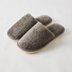 NITORI宜得利家居 秋冬季室內居家保暖素色毛絨純色拖鞋 灰色 43-44