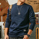 季言男士衛衣新款2023款春秋圓領(lǐng)打底360G重磅美式休閑套頭長(cháng)袖外套潮 寶藍色 L