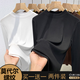 勛貍粑【兩件裝】半高領(lǐng)打底衫女莫代爾內(nèi)搭肌理感長袖T恤女裝春秋冬款 黑色+白色【兩件裝】 2XL 建議130-140斤