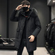 帝歐萊夫冬季中長(cháng)款情侶羽男士外套潮流男生秋冬天加厚絨棉服男款棉衣棉襖 黑色 XL (推薦體重130-155斤)