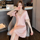 莫代爾高級感冰絲睡衣夏季新款女睡裙性感蕾絲薄款春秋季家居服涼感 301號粉色 L 165