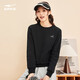 鴻星爾克（ERKE）舒暖絨|衛衣女秋冬新款加厚保暖休閑長(cháng)袖套頭衫運動(dòng)服上衣女裝 正黑 XL