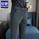 羅蒙（ROMON）休閑褲男秋季商務(wù)高級感垂感九分西裝褲男士修身小腳彈力褲子男厚 23002深灰色(九分褲) 32
