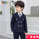 蘿卜唄唄 兒童西裝男童王子禮服男大童西服兒童鋼琴主持演出服中小花童幼兒園禮服春秋花童小主持人服 五件套（外套，馬甲，褲子，襯衫，領(lǐng)帶） 120cm建議體重37-43斤