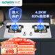 光芒（GOMON）GM802A燃氣灶4.5KW大火力不銹鋼面板臺式嵌入兩用家用雙灶頭一級能效 液化氣