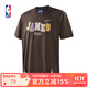 NBA官方-【限時(shí)秒殺】蒙太奇系列詹姆斯庫里夏季運動(dòng)t恤男士純棉短袖 勒布朗詹姆斯純棉T恤（棕色） XL