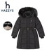 哈吉斯（HAZZYS）【進(jìn)口款】童裝女童冬新款羽絨服保暖舒適百搭款女童羽絨服 經(jīng)典黑 165