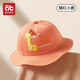 愛(ài)貝迪拉（AIBEDILA）寶寶帽子嬰兒防曬帽兒童遮陽(yáng)帽男童漁夫帽女?huà)胗變号杳?【四季款】刺繡長(cháng)頸鹿-橘紅 L【頭圍48-52cm】