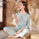 美標(biāo)商場(chǎng)同款送禮物真絲睡衣女春秋國(guó)風(fēng)100%桑蠶絲綢可外穿家居服夏 羽藍(lán)（中國(guó)風(fēng)） L (165/88A)