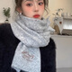 琪泡泡羊毛圍巾冬季女生情侶款學(xué)院風(fēng)百搭圍脖保暖高級針織羊絨毛線(xiàn)W14 麻花灰（羊毛材質(zhì)）