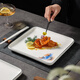 摩思生活菜盤(pán)方盤(pán)高級感酒店飯店專(zhuān)用盤(pán)子高顏值會(huì )所餐具創(chuàng  )意方形湯盤(pán)