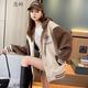 戀的春季女生衛(wèi)衣外套春秋款女學(xué)生高中初中生棒球服2025新款秋冬衣服 韓版連帽杏色 均碼（可備注碼數(shù)）