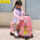 Milooky行李箱儿童可骑可坐拉杆箱卡通女小男孩幼儿园宝宝小学生旅行箱 元气黄鸭粉色-高配版 24英寸-适合2-13周岁