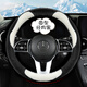 汽車(chē)夏季方向盤(pán)套可愛(ài)網(wǎng)紅女韓國時(shí)尚毛絨卡通四季通用防滑車(chē)把套 經(jīng)典黑[圓形]