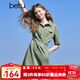 百圖betu女裝2025夏季新款連衣裙萊塞爾棉混紡工裝短裙裙子女2503D04 淺綠 L