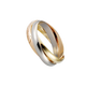 卡地亞（Cartier）戒指男女同款 卡地亞TRINITY系列3環(huán)婚戒 B4086100 窄版 2.8mm 54碼