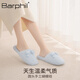 BARPHIL室內(nèi)棉拖鞋女2024新款靜音軟底拖鞋包頭毛絨拖防滑家用秋冬保暖 淺天藍(lán) 36-37