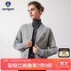 Navigare意大利小帆船女全羊毛針織短外套棒球領(lǐng)休閑開(kāi)衫2331304501 灰 XL