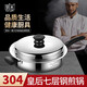 鋼米 304不銹鋼煎鍋平底鍋皇后鍋無(wú)油煙不粘鍋鍋具煎蛋燃氣電磁灶通用 3升煎鍋28CM 28cm