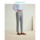 茵曼（INMAN）顯瘦鉛筆褲2024春秋女裝新款腳口開(kāi)衩九分小腳褲 淡雅灰 27
