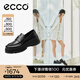 愛(ài)步（ECCO）厚底樂(lè )福鞋女倪妮同款英倫風(fēng)一腳蹬厚底增高牛皮女鞋 蹤跡220723 黑色22072301001 36 （尺碼偏?。? title=