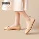 大東淺口鞋女鞋2025春季新款優(yōu)雅蝴蝶結休閑通勤低跟套腳單鞋0217 膚色 【1cm低跟淺口鞋】 38