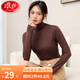 浪莎打底衫女秋冬季半高領(lǐng)2023新款純色百搭長(cháng)袖中領(lǐng)上衣內搭針織衫 咖色 均碼80斤-150斤