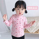 小素材 女童t恤寶寶外出打底衫兒童長(cháng)袖秋衣高領(lǐng)上衣中領(lǐng)春秋裝男冬季 櫻桃朵朵 90