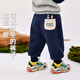 嘟嘟家寶寶加絨褲子冬裝男童休閑長(cháng)褲束腳女童運動(dòng)褲兒童卡通衛褲冬季潮 藏青色 100