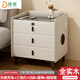 格第（GENDDIE）智能床頭柜可充電多功能現代簡(jiǎn)約臥室輕奢高級感實(shí)木帶鎖2024新款 【三抽G09】米白色（高配）45cm