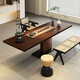 美則2026新款中古風(fēng)實(shí)木茶桌設計師原木大板胡桃色陽(yáng)臺喝茶桌現代茶桌 松木桌140長(cháng)*70寬*75高*厚4.5cm