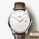 羅賓尼（LOBINNI）超薄手表男機械表全自動(dòng) 男士手表背透休閑商務(wù)防水皮帶腕表12026 【夜光版】白金玫白面棕皮