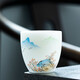 鈺銓龍門 山水茶杯 德化羊脂玉瓷手繪主人杯功夫茶具白瓷喝茶杯單杯套組 手繪山水迎福杯-3號(hào)（約100ml)