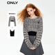 ONLY夏季時(shí)尚顯瘦長(cháng)袖圓領(lǐng)套裝短款針織衫女|123324035 H1Z 黑色-追單第一批 M 165/84A