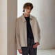 PSO Brand【純羊毛】極簡(jiǎn)風(fēng)夾克外套秋冬男綿羊毛CleanFit廓形拉鏈上衣女 云母杏Mica L