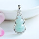 岐昌堂S925銀鑲緬甸老坑翡翠吊墜葫蘆項鏈玉石珠寶送母親生日禮物送老婆 S925銀鑲翡翠葫蘆大鉆款 不配鏈
