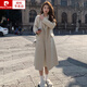 皮爾卡丹（pierre cardin）雙面羊絨大衣女中長(cháng)款2024春秋新款韓版寬松過(guò)膝米白色毛呢外套女 米白色 XS