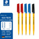 施德樓（STAEDTLER）進口圓珠筆耐用順滑原子筆 學生文具 辦公用圓珠筆套裝 簽字筆430 430F 紅2藍2黑1 散裝