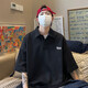 衣然呈品春夏新款短袖T恤男tee簡(jiǎn)約休閑百搭潮流字母印花POLO領(lǐng)半袖上衣男 黑色 XL【建議125-140斤】