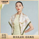 萬事利真絲絲巾雙面印花大方巾媽媽禮物禮盒包裝88cm 玉樓春 綠色