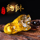 慈靈閣 原礦手工雕黃水晶貔貅吊墜情侶貔貅掛件飾品皮丘項(xiàng)鏈男女禮物