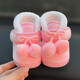 米嘟爾保暖軟底0-1歲新生嬰兒9秋冬季不掉寶寶加厚加絨絨毛學(xué)步襪棉鞋子 粉色(03櫻桃棉鞋) 12.5 內長(cháng)12.5cmL（建議12-18月）