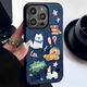 巴蒂尼 秋冬刺繡可愛(ài)狗狗適用iphone14pro蘋(píng)果15手機(jī)殼11牛仔12pro小眾16promax全包鏡頭防摔 牛仔刺繡-彩色涂鴉狗狗 iPhone 15 Pro