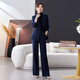 芭妃婭高端職業(yè)西裝套裝女2025秋冬氣質(zhì)女神范酒店經(jīng)理工作服格子小西服 藍格紋西裝+闊腿褲 M
